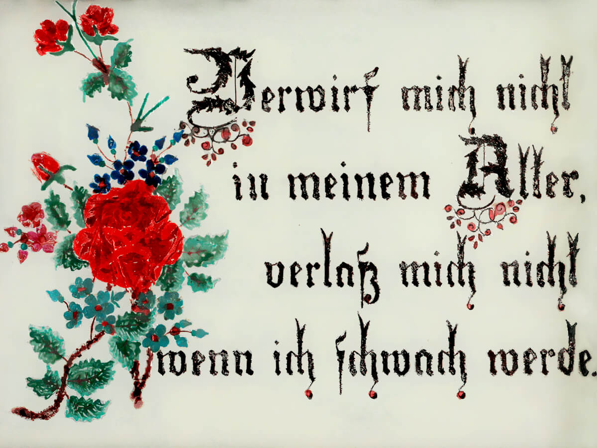 «Verwirf mich nicht in meinem Alter, verlaß mich nicht wenn ich schwach werde»